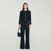 Jillvy Tweed Suit Trousers Black
