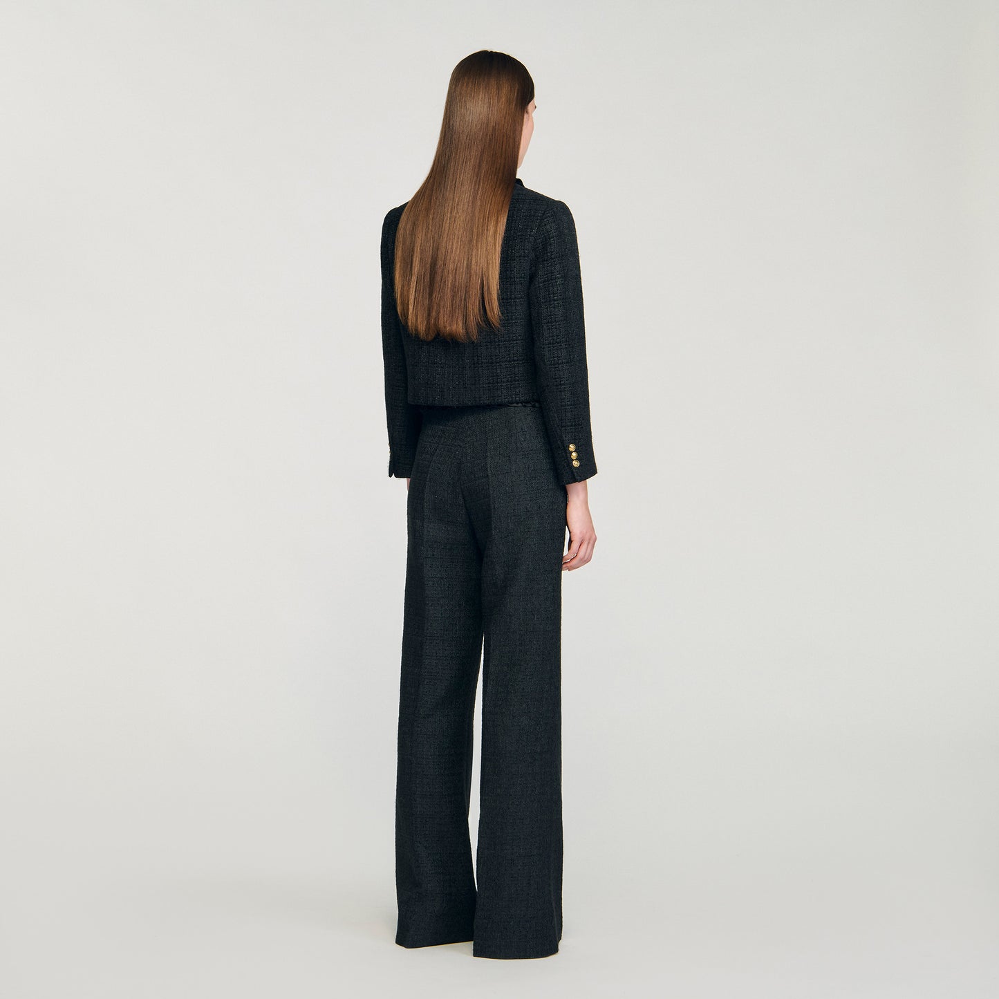 Jillvy Tweed Suit Trousers Black