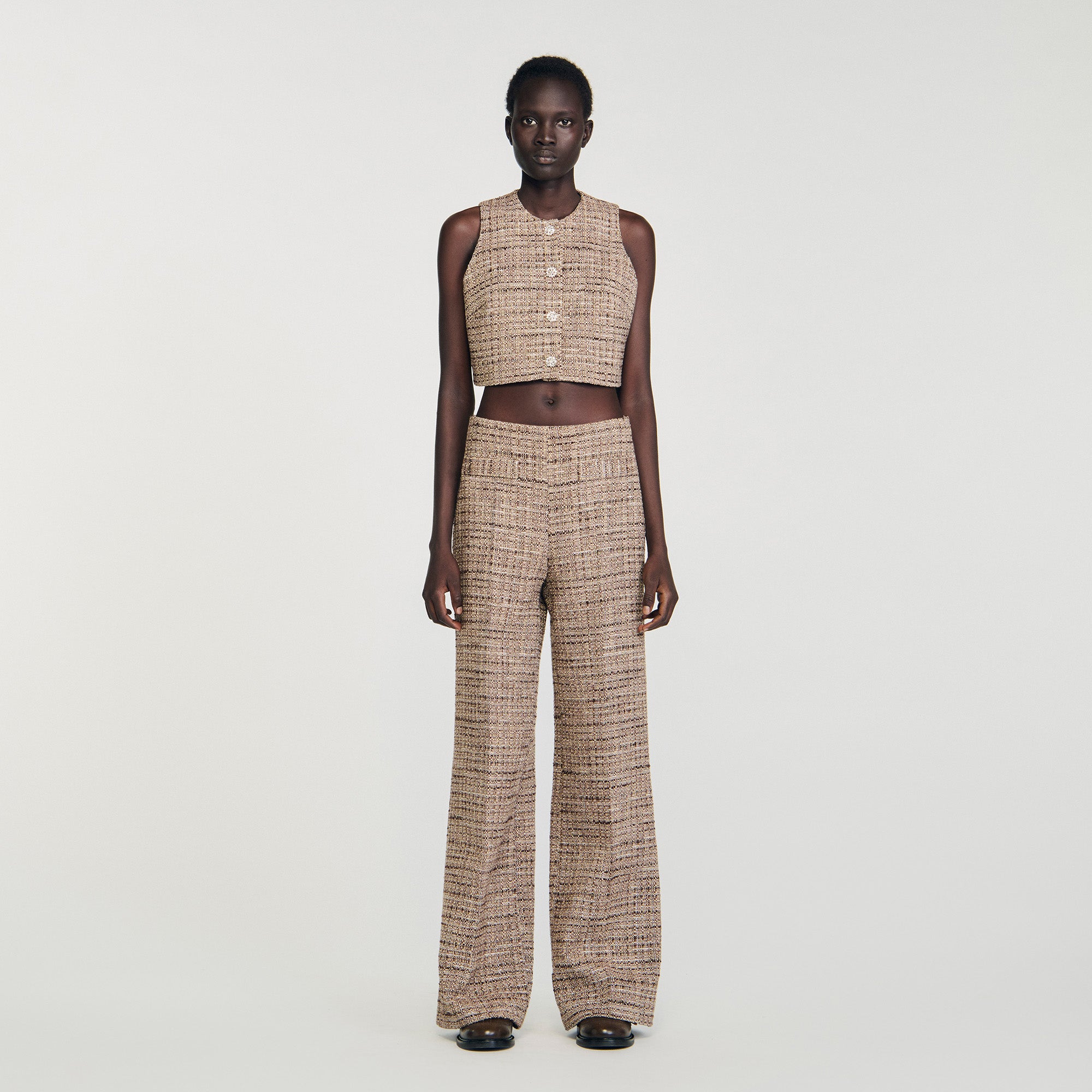 Bardem Decorative Tweed Trousers Brown