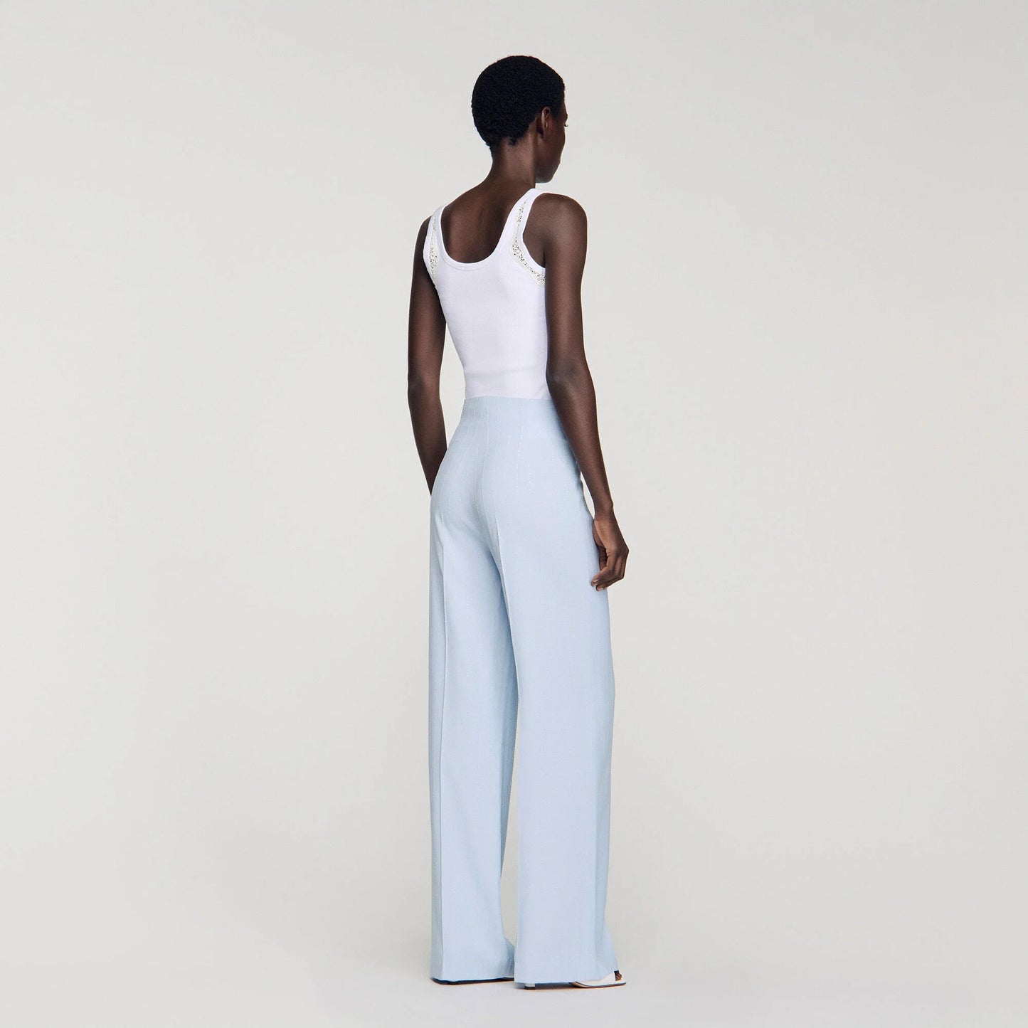 Concorde Striped Sequin Trousers Sky Blue