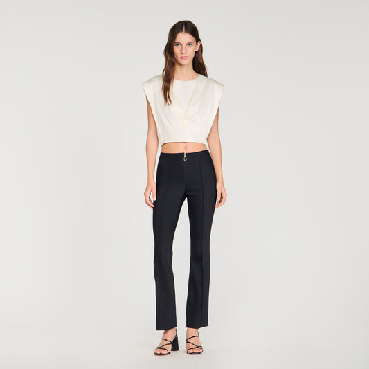 Mody Pleat And Zip Trousers BLACK