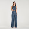 Bill Sequin Trousers Navy Blue