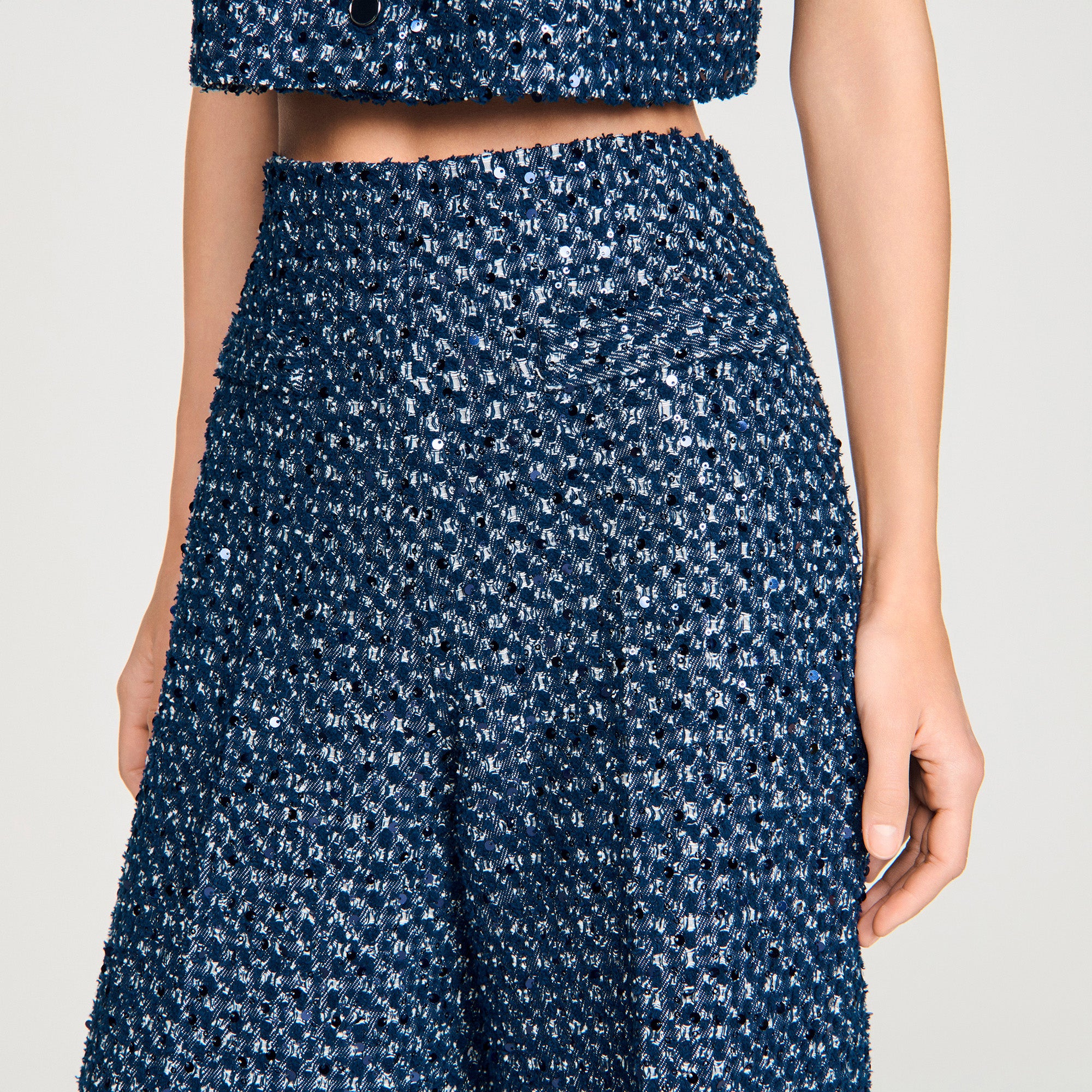 Bill Sequin Trousers Navy Blue