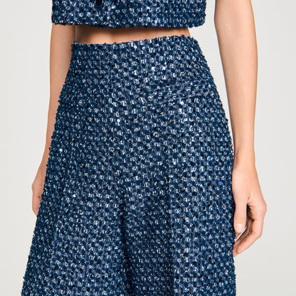 Bill Sequin Trousers Navy Blue