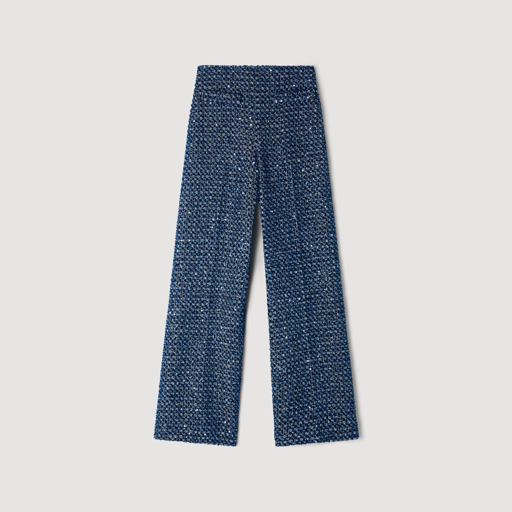 Bill Sequin Trousers Navy Blue