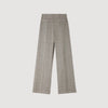 Leyo Wide-Leg Checked Wool Trousers Greige