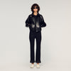 Telor Ruffled Knit Trousers Black