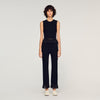 Telor Ruffled Knit Trousers Black