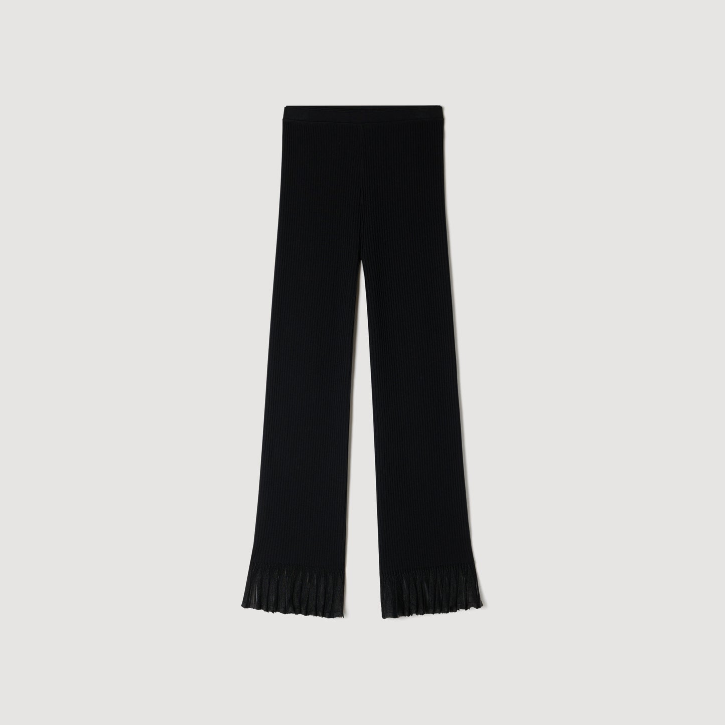 Telor Ruffled Knit Trousers Black
