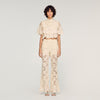 Amani Guipure Lace Trousers Ecru