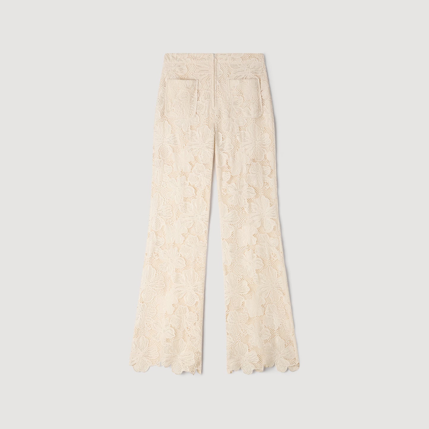 Amani Guipure Lace Trousers Ecru