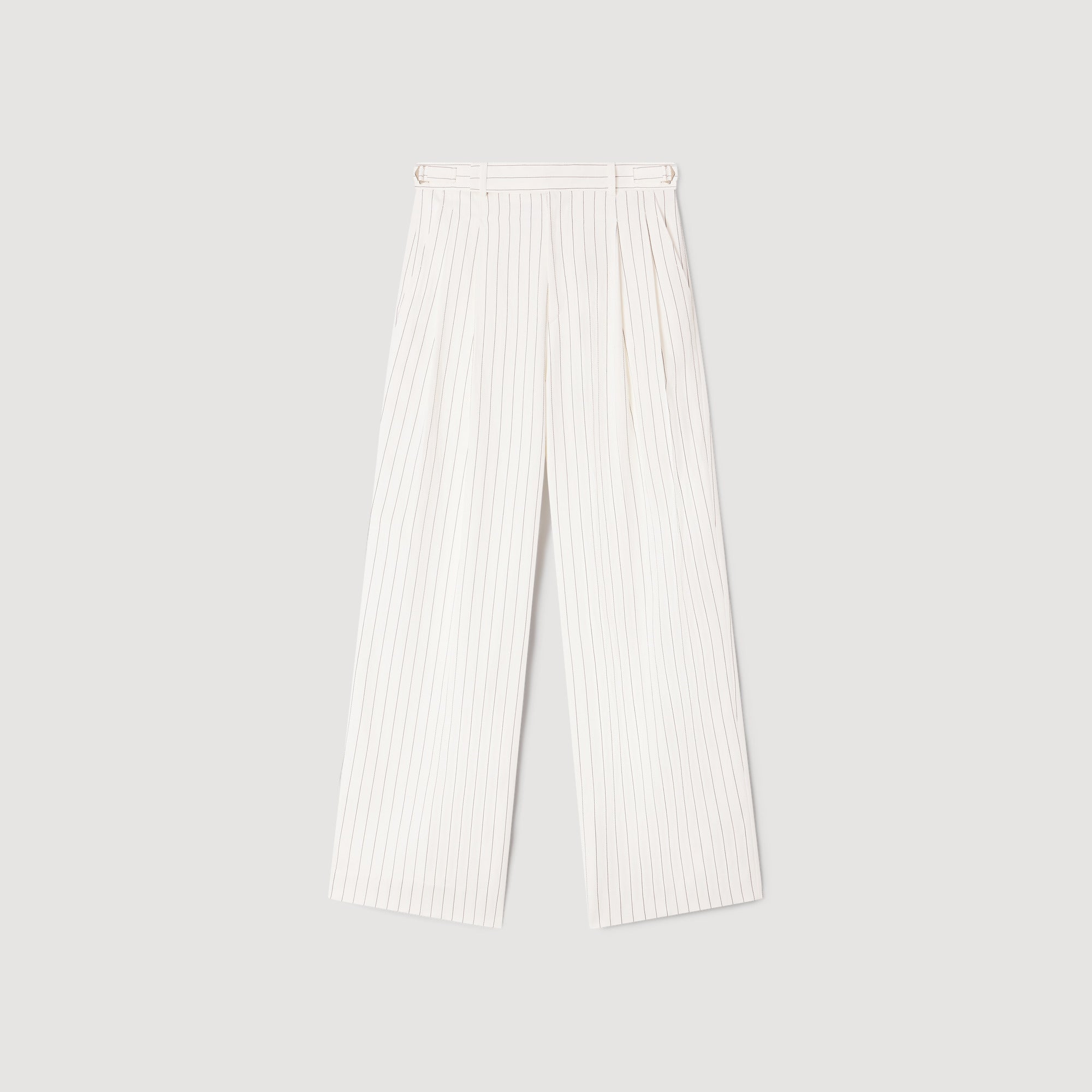 Striped Suit Trousers Ecru Black