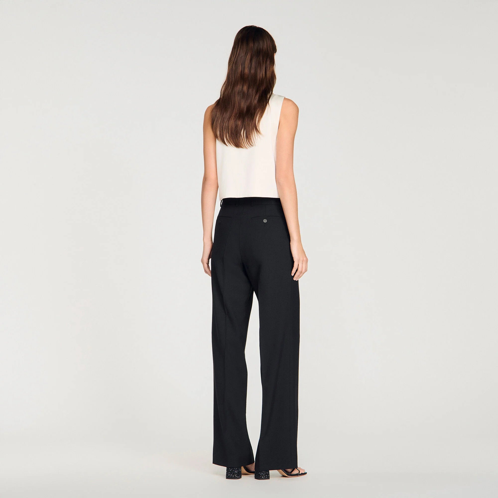 Terence Pressed-Crease Suit Trousers Black