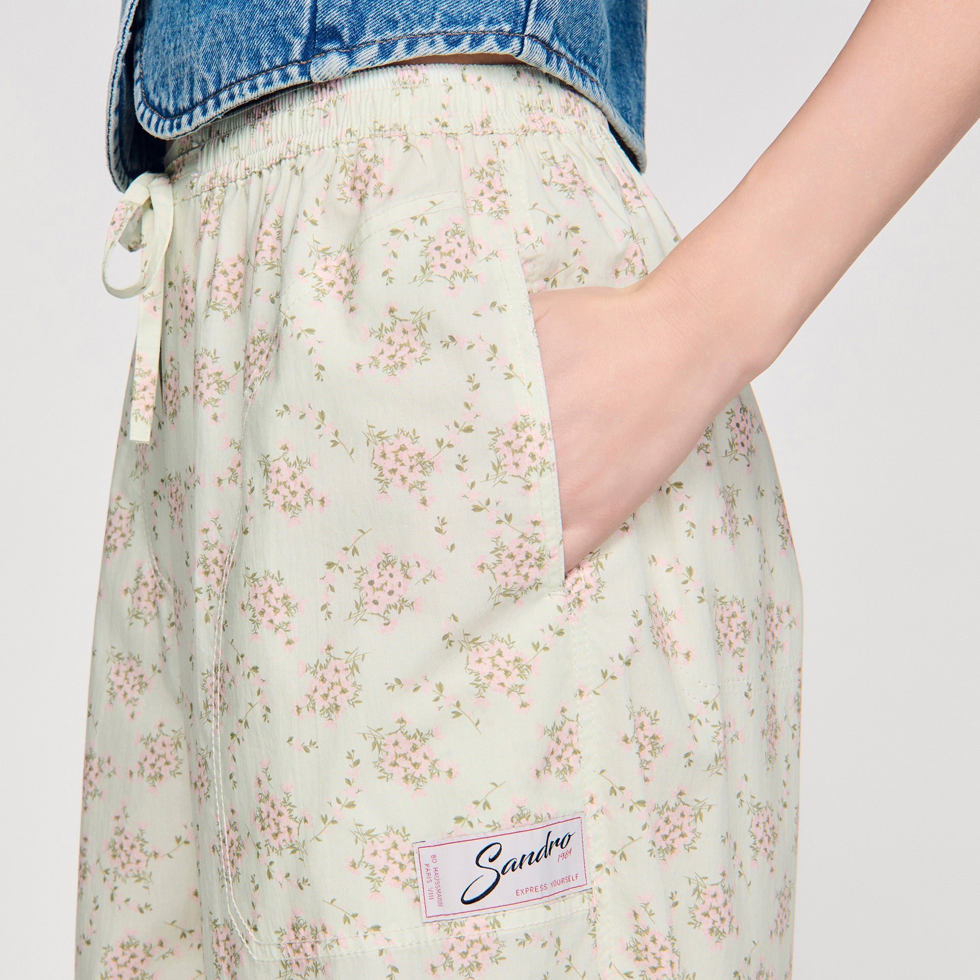 Davi Floral Wide-Leg Trousers Pink / Green