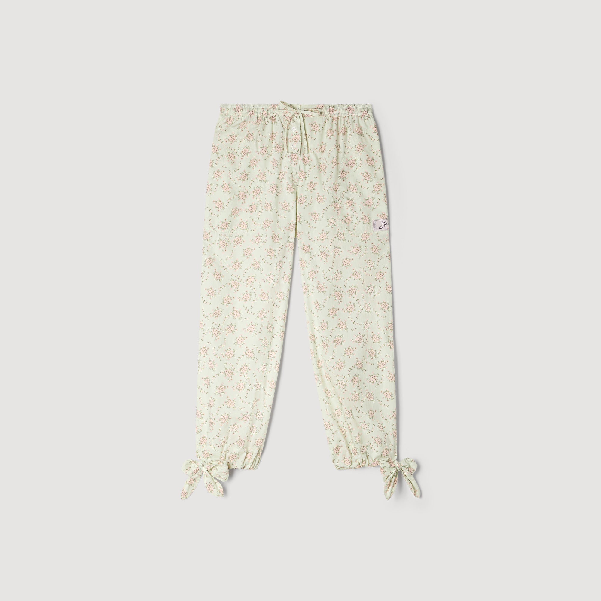 Davi Floral Wide-Leg Trousers Pink / Green