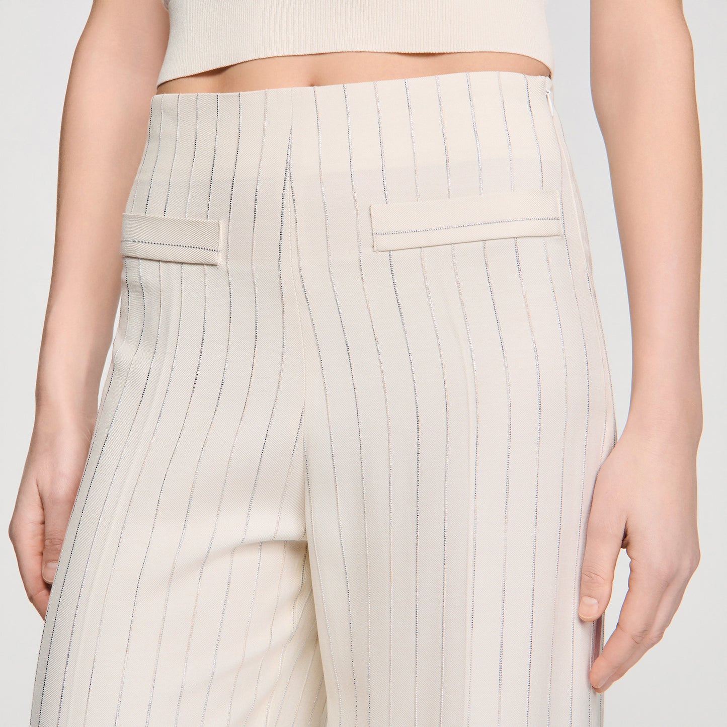 Serge Striped Trousers ECRU / SILVER