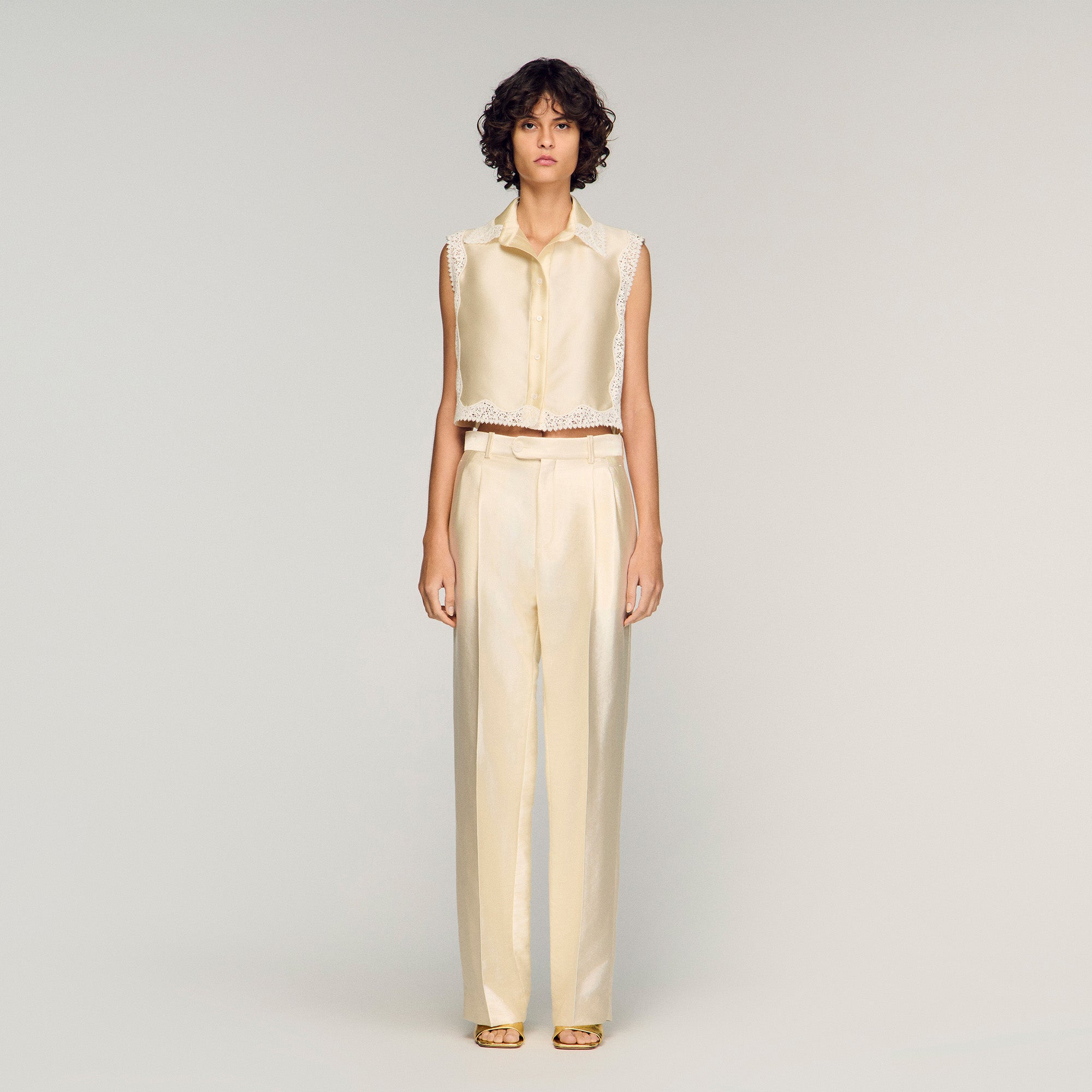 Satin Trousers Cream