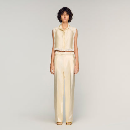 Satin Trousers Cream