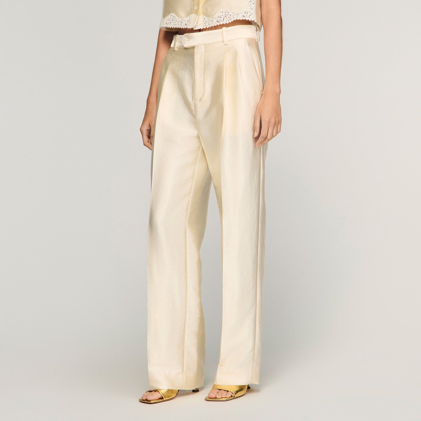 Satin Trousers Cream
