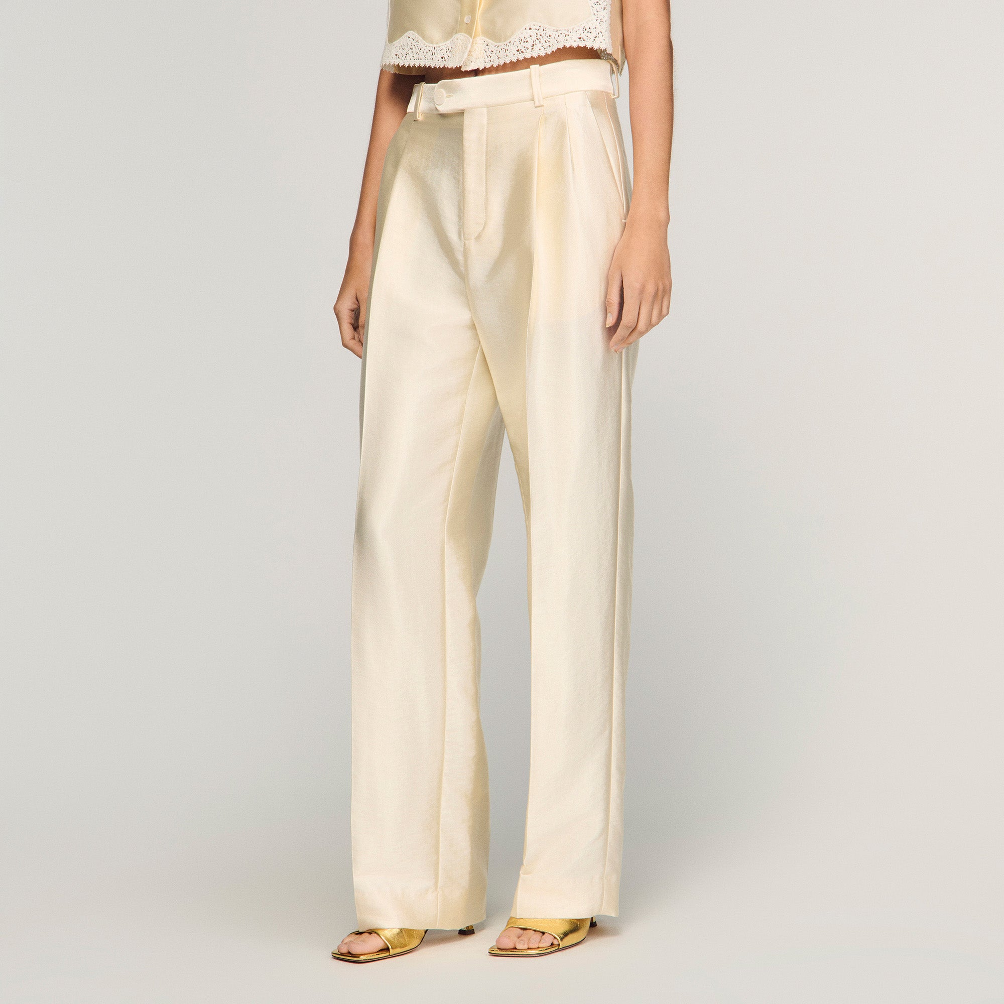 Satin Trousers Cream