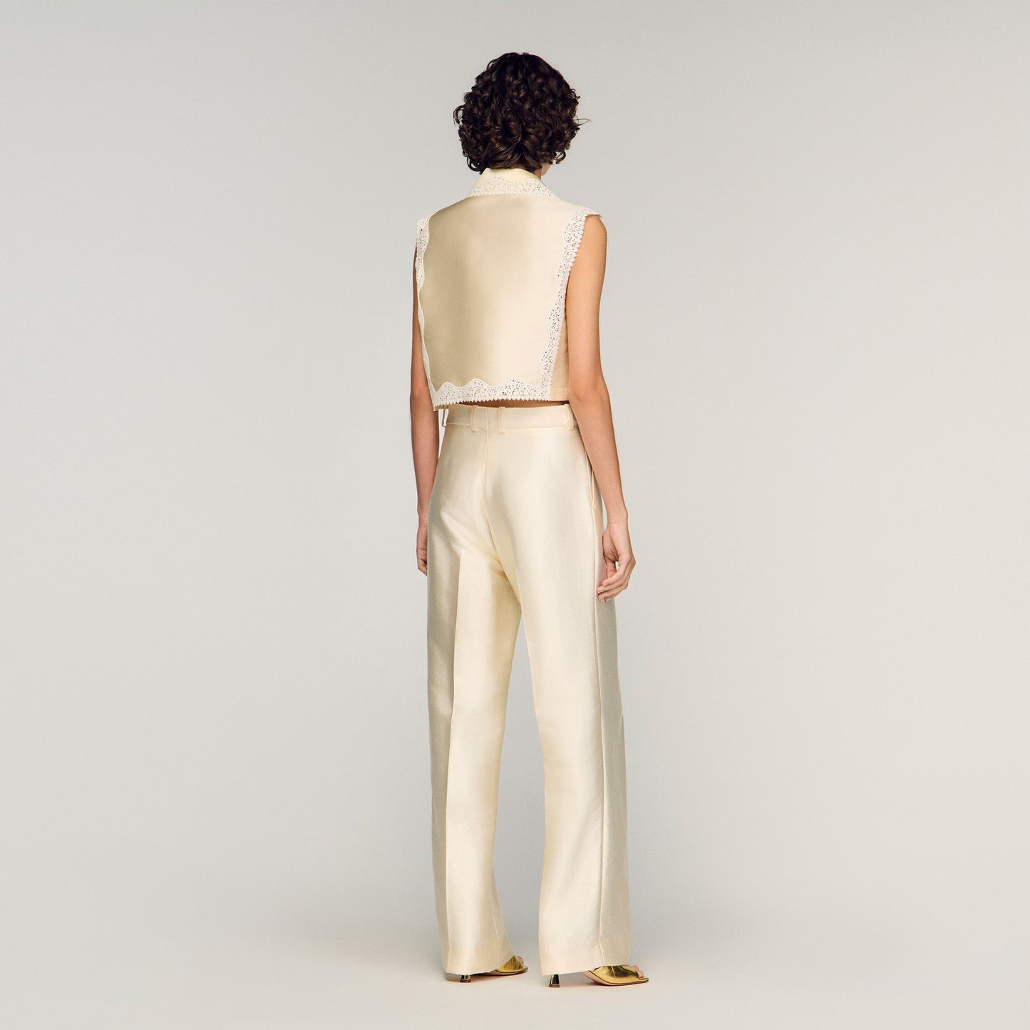 Satin Trousers Cream