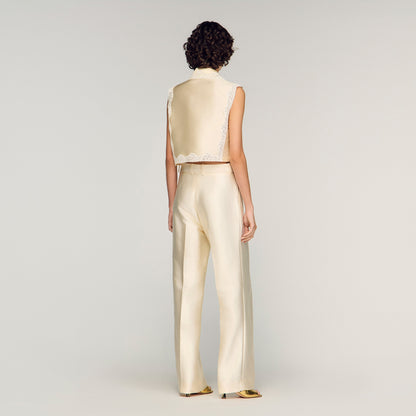 Satin Trousers Cream