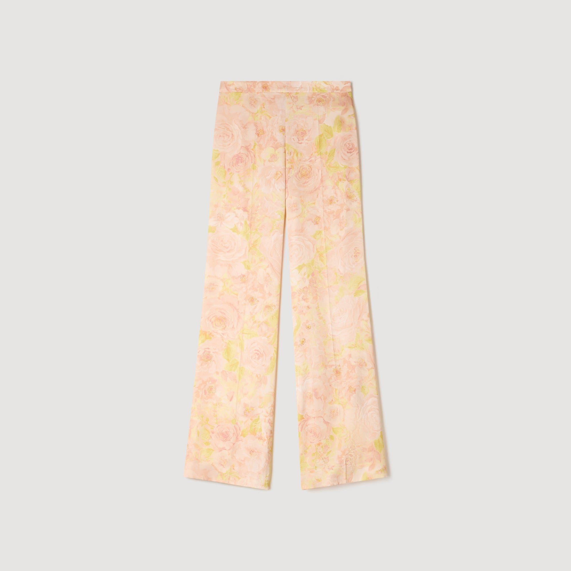 Provena Floral-Print Floaty Trousers Pink / Green