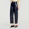Neo Leather barrel-leg trousers Black