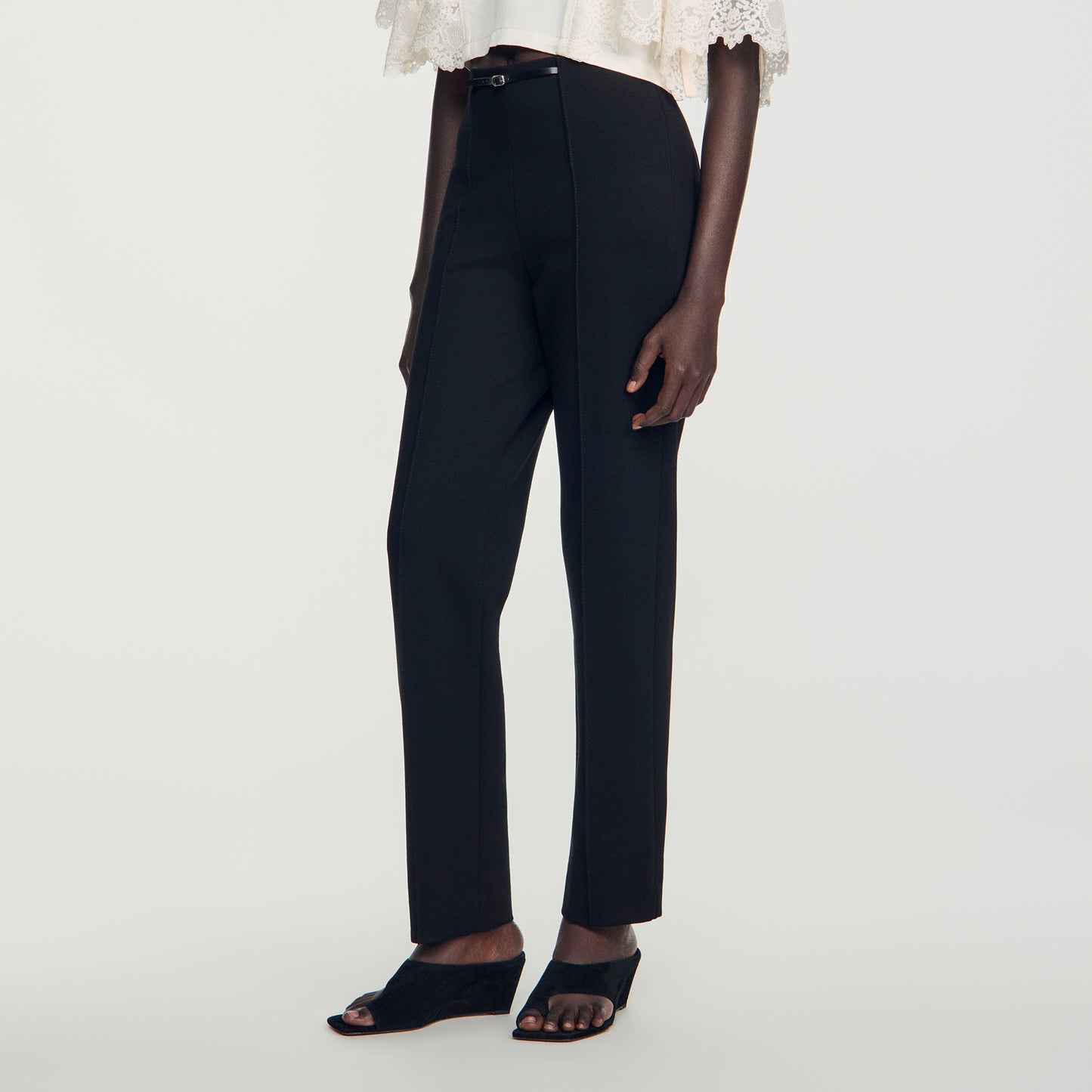 Sawye Stretch straight-leg trousers Black