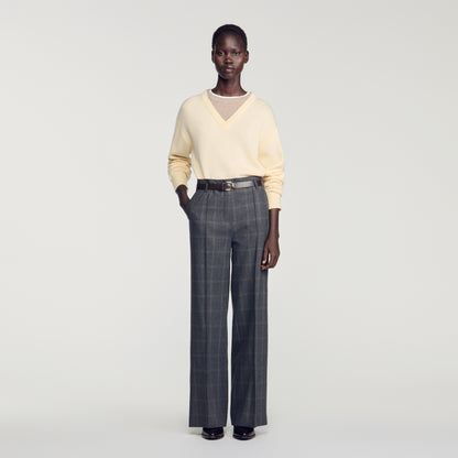 Colton Checked straight-leg trousers Grey