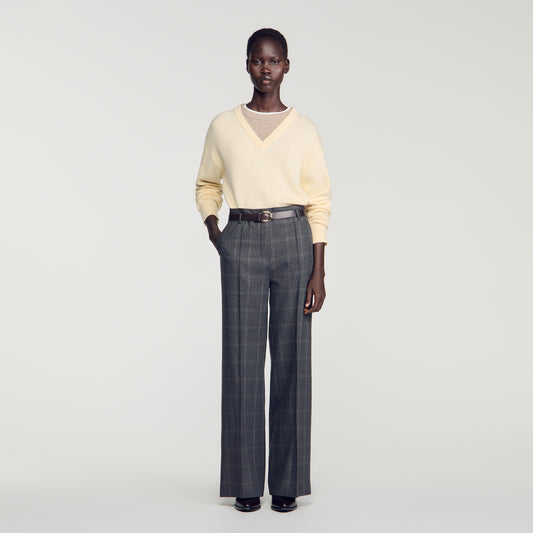 Colton Checked straight-leg trousers Grey