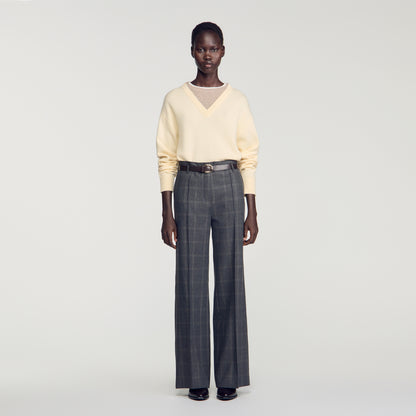 Colton Checked straight-leg trousers Grey