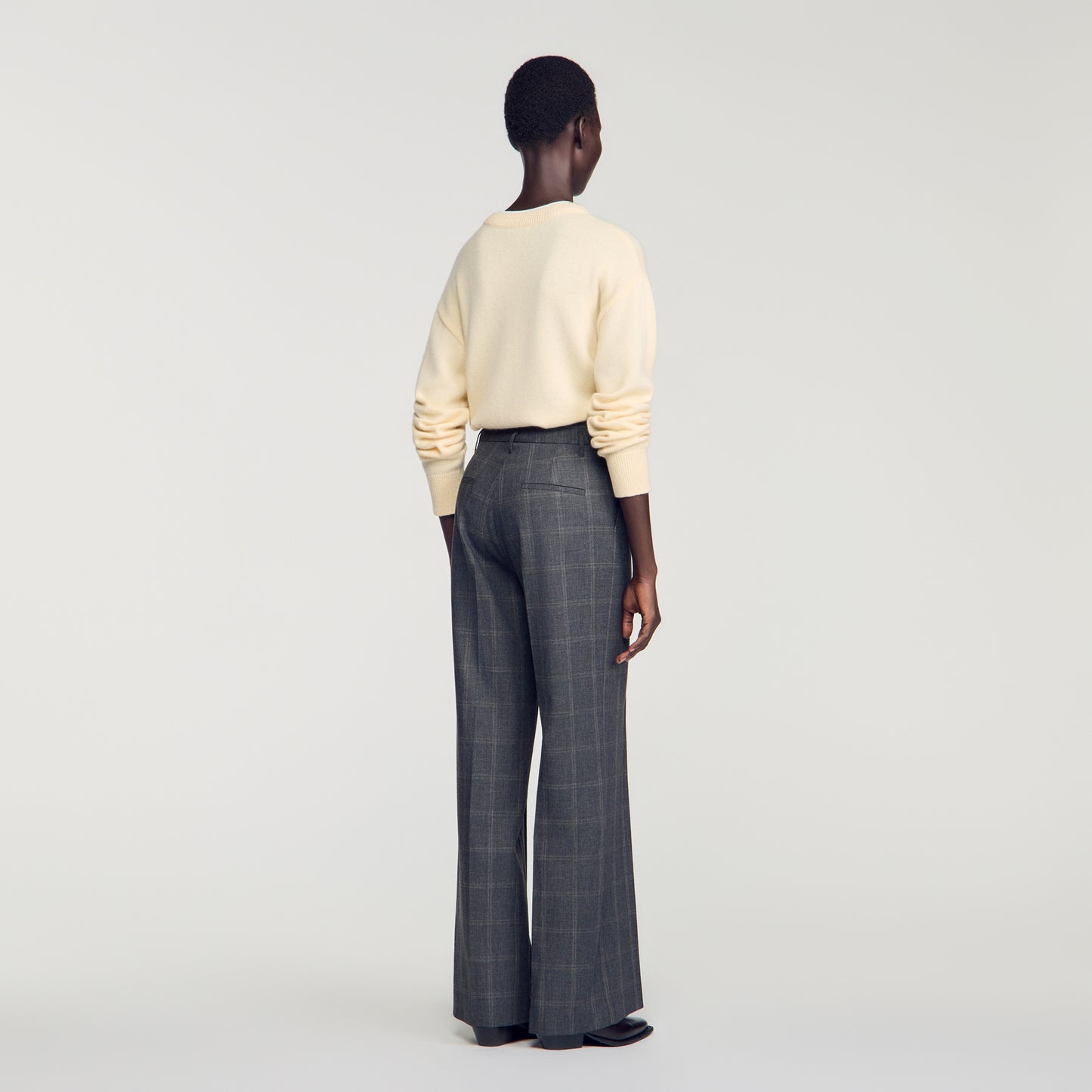 Colton Checked straight-leg trousers Grey