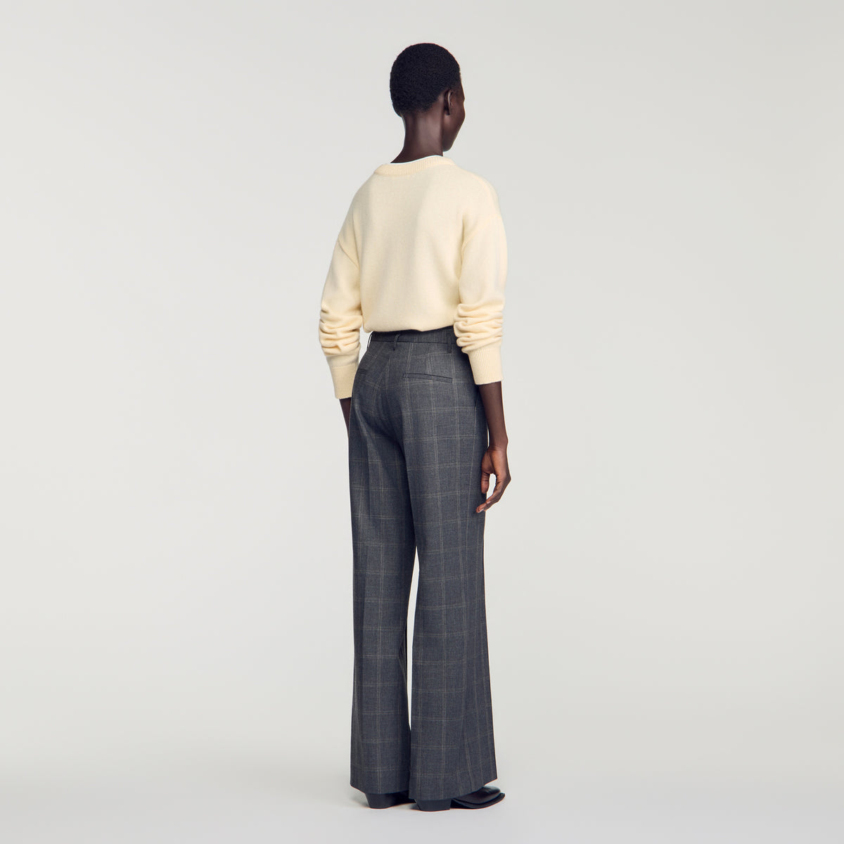 Colton Checked straight-leg trousers Grey