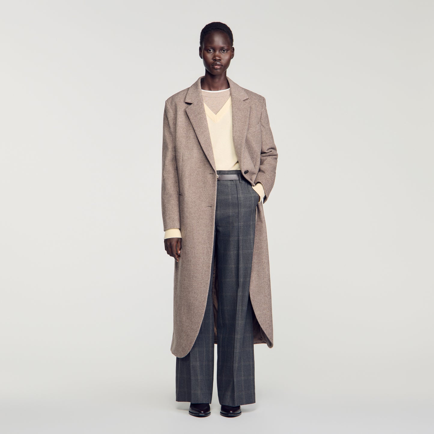 Colton Checked straight-leg trousers Grey