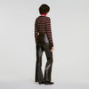 Thompson Distressed leather trousers Brown