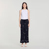 Rissea Rhinestone wide leg trouser Black