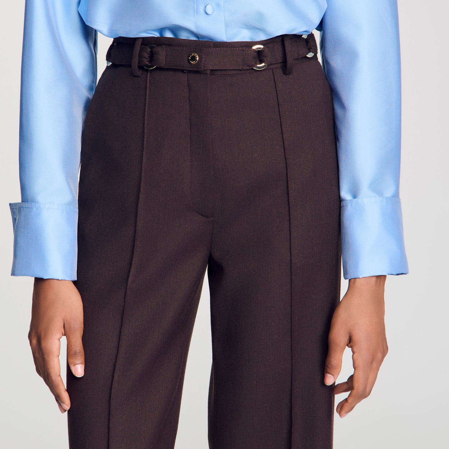 Adam Metal ring trousers Light Brown