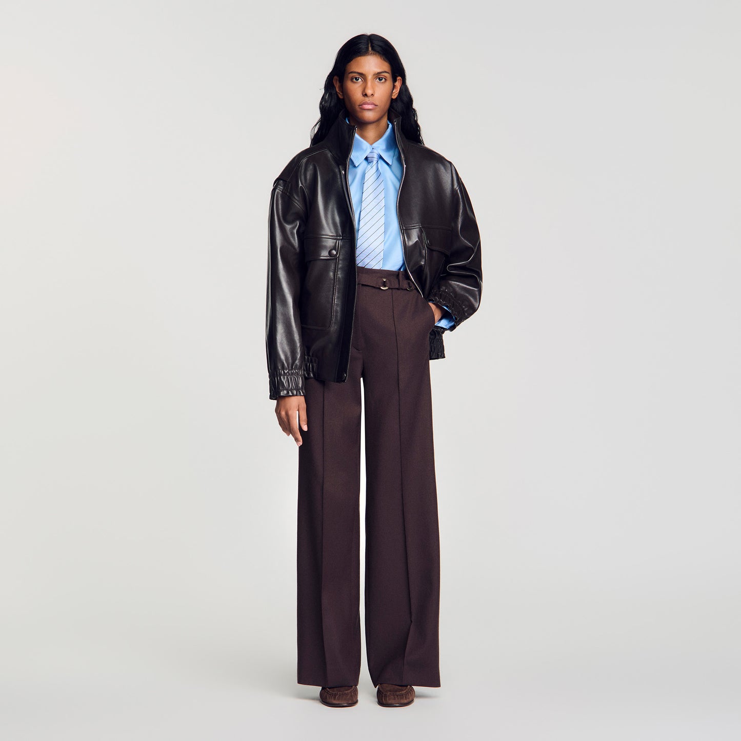 Adam Metal ring trousers Light Brown