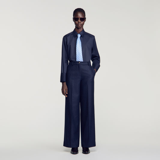 Ellington Rhinestone straight-leg trousers Navy Blue