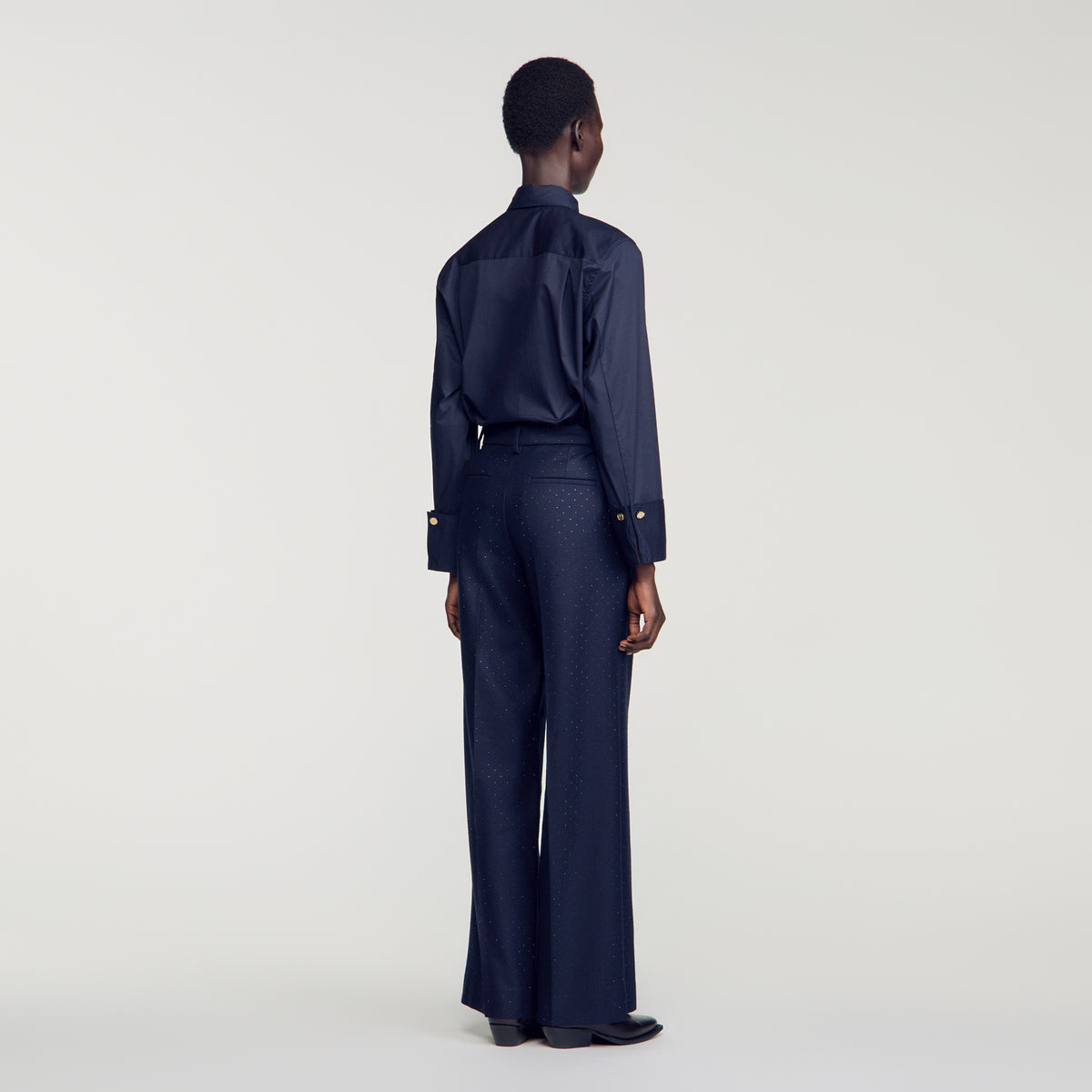 Ellington Rhinestone straight-leg trousers Navy Blue