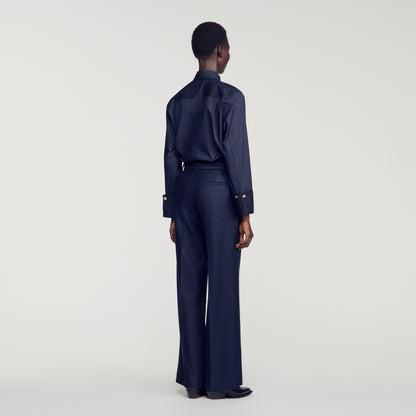 Ellington Rhinestone straight-leg trousers Navy Blue