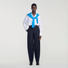 Emir Barrel-Leg Tweed Trousers Black