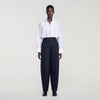 Emir Barrel-Leg Tweed Trousers Black