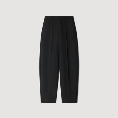 Emir Barrel-Leg Tweed Trousers Black