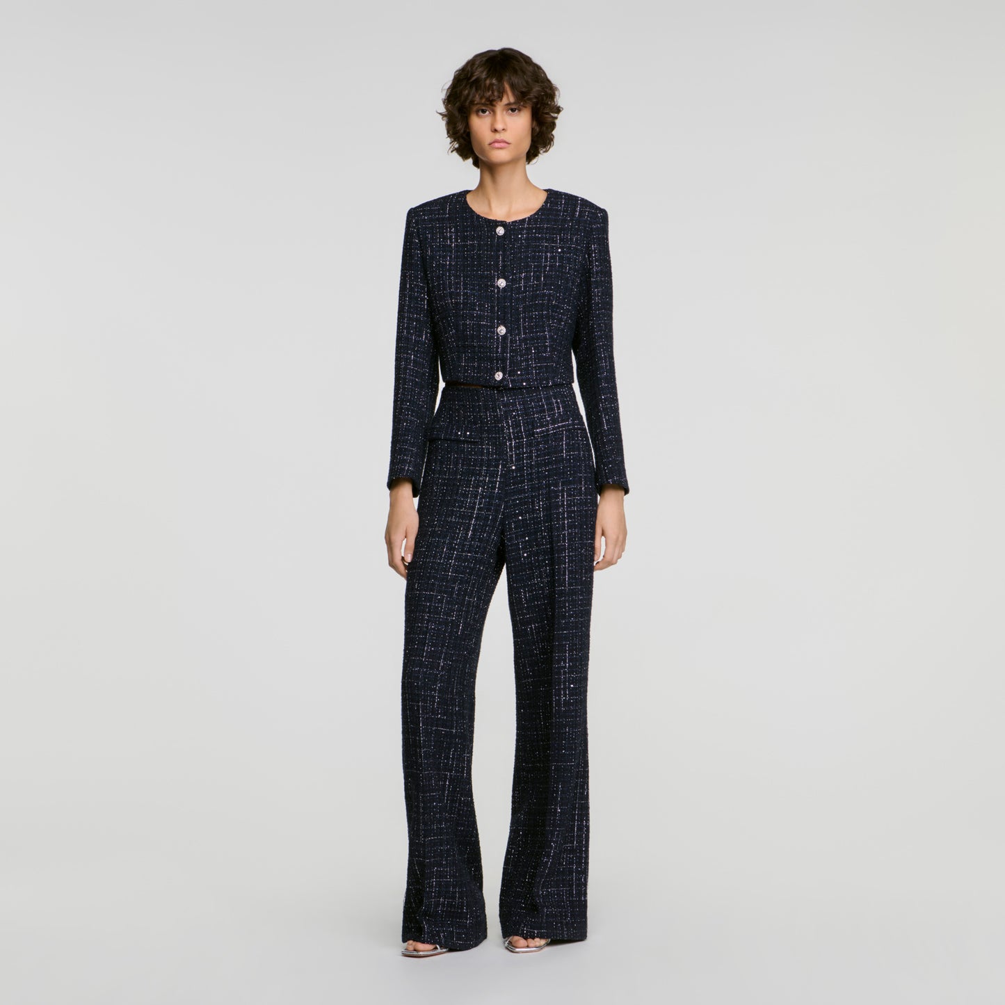 Carlisle Decorative tweed trousers Blue