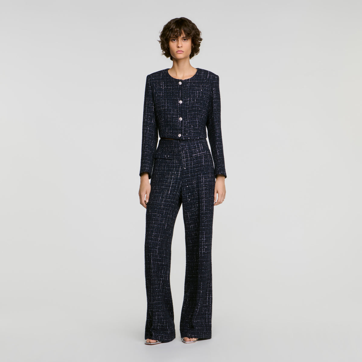 Carlisle Decorative tweed trousers Blue