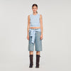 Emie Ruffled Cropped Jumper Sky Blue