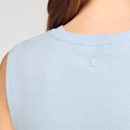 Emie Ruffled Cropped Jumper Sky Blue