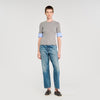 Valence Jumper With Contrast Short Sleeves Grey